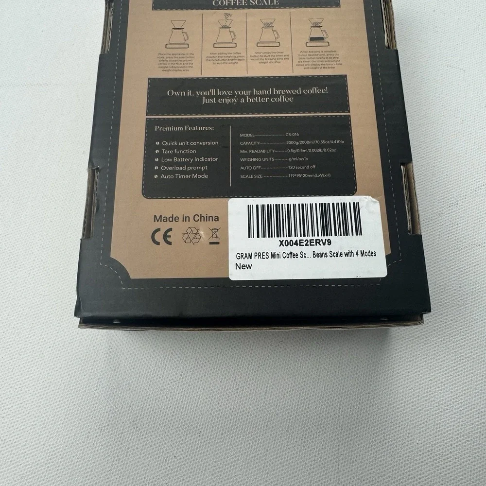 GRAM PRES Digital Coffee Scale CS-016 2000g Timer Pour Over Coffee New